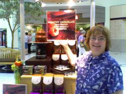 In the early days, Teresa and her husband helped a friend run a kiost for Healthy Chocolate.